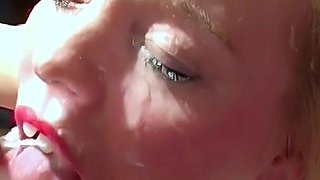Destroying This Busty Housewife's Face with Multiple Cum Facials