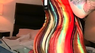 Cute curly brunette solo webcam masturbation