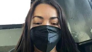 Hot latina showing off on the bus