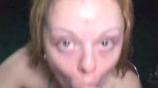 Late Night Beach Quick Blowjob and Big Facial