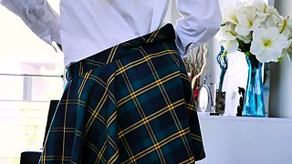 Blonde teen fingering in her panties on webcam