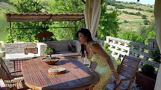 Big-ass Latina Fucks a Muscular Italian Outdoors - Mariana Martix & Big White Bull