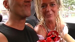 German Lady Sucked His Cock and Made Him Cum with Her Hands