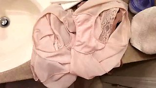 Playing with mother in law panties and bras