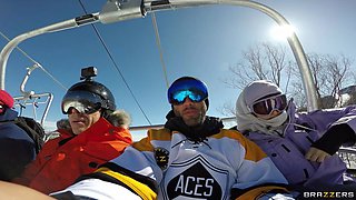 Dp With A Snow Angel With Mick Blue, Damon Dice, Angel Youngs - Brazzers