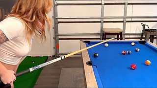 PAWG cheating Blonde was fucked on a pool table