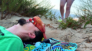 Mistress Pisses Straight Into Slave's Mouth on Wild Beach