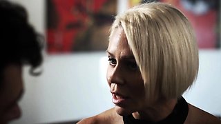 Big and small titted blondes play with dick