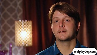 Gang of married couples exchange playmates and luved fat hard-core banging in the crimson guest room inwards Playboy palace