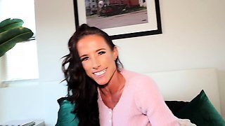 Sexy horny stepmom gives blowjob to son