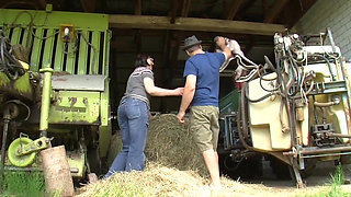 Couple fucks at the barn sex clip