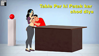 He threw the girl on the table and left her.