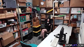 Shoplifting teen suspected and fucked by a security guy
