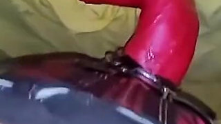 Her Big Red Cock Going Deep in His Hot Ass