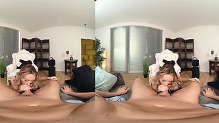 Blonde babe Nikki Benz gives blowjob in POV style