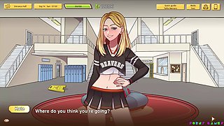 Gobbling the principal's vulva on the desk in a high school adventure