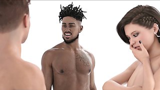 Game show featuring anime hentai action with Loveskysan69real in boulder-holder lingerie