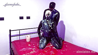 Sticky latex play T1, let's get messy - Gloomy Babe