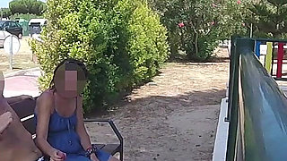 Extreme Dogging! Risky Blowjob with Teacher on Public Bench! - Misscreamy