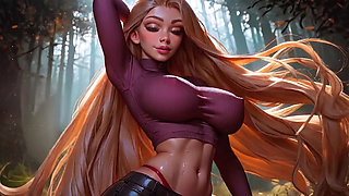 Stepsister Rapunzel Perky Boobs and Hard Nipples Dancing and Teasing You!