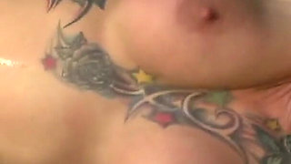 Tattooed busty nurse fucks wild
