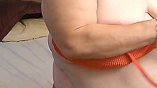 BBW Nurse Vicki Trys on Orange Bikini Fail