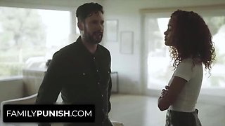 American Stepdad Teaches Teen Stepdaughter Scarlit Scandal a Lesson - Punish & Blackmail Sex