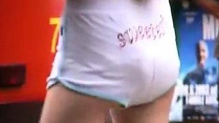 Blonde Amateur Takes Facial Outdoors In Public