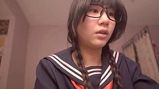 Cute and inexperienced Japanese schoolgirl Alize Zaide in her solo cosplay