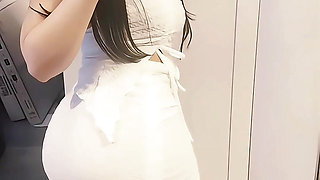 Curvy brunette cock tease in leggings and lingerie