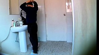 Korean Stepdaughter soaping in bathroom (hidden cam)