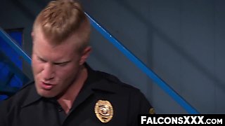 FalconsXXX.com - Muscle hunk prison guard enjoys raw anal action during work hours