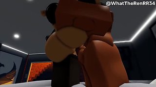 Lewd rendezvous with a sweetheart in Roblox RP