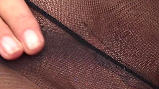 Mature Ukrainian GILF Mya Evans Pantyhose Ripping Masturbation