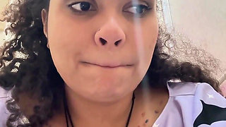 Gassy Milk-intolerant Girl on the Toilet and Farting