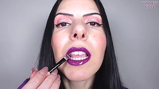 Get Lost in My Beautiful Eyes and Inhale All My Smoke Glossy Violet Lips
