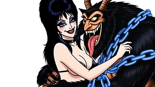 Krampus Stuffed a Butt Plug Into Elvira, the Mistress of Darkness' Ass, and Brought Her to Orgasm. a Christmas Porn Story