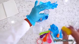 Slutty Cougar Scientists Rides Lab Partners Big Black Dick