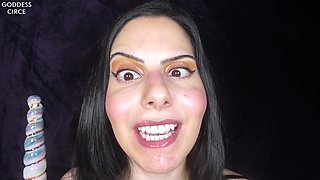 Give Me All Your Hot and Thick Cum on My Crazy Face - Insane Woman, Ahegao Faces and Lollipop