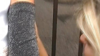 Stunning German blonde assfucked in the public