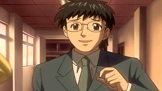 Sultry hentai babes take their schoolteacher for a wild after-school session