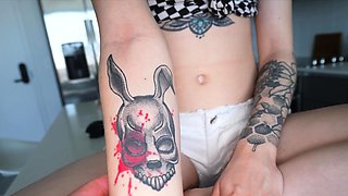 My new nymphomaniac GF is full of tattoo