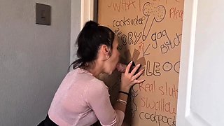 Submissive MILF Negotiates a Deal at the Gloryhole