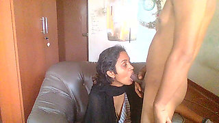 Hijab Lady Works at My Home Office Sucks Well