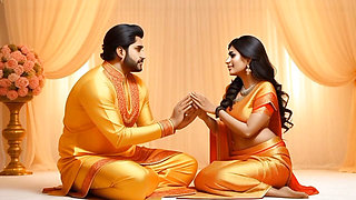 Beautiful Bhabhi Got Doggie Cream pie in Indian Saree