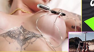 Leh Linhares: Brazil's hottest tattooed redhead shows off her pussy piercing!