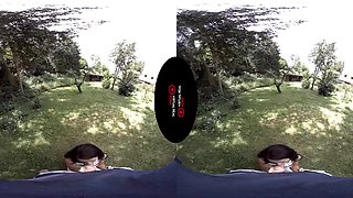 Naughty Kitten - Slender Shaved Babe Fucks Outdoors