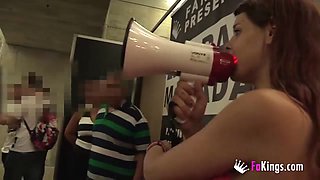 50 cocks in public for Iris. The great blowjob is here!!!