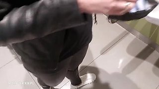 Polish Amateur Blowjob in Store Restroom - She Swallows Huge Cum Load
