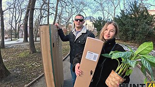 The guy earns money by watching his blond wife getting fucked by another man.